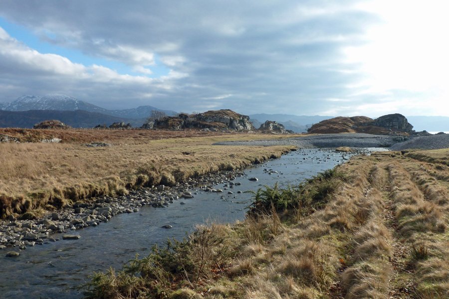 Borrodale Burn running into Borrodale Beach