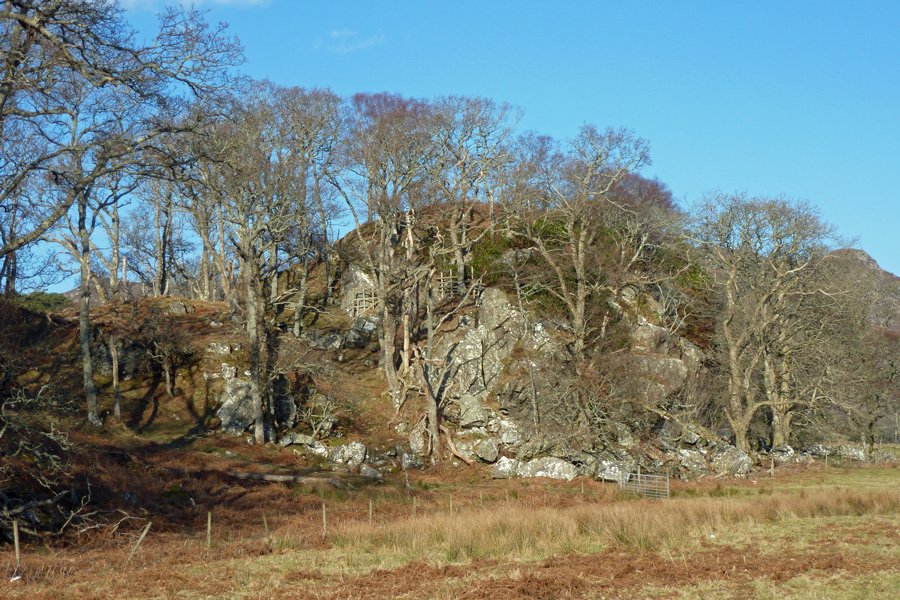 The rocky outcrop, the site of Prince Charlie's cave