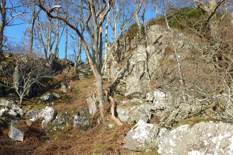 Prince Charlie's cave can not be seen from below.