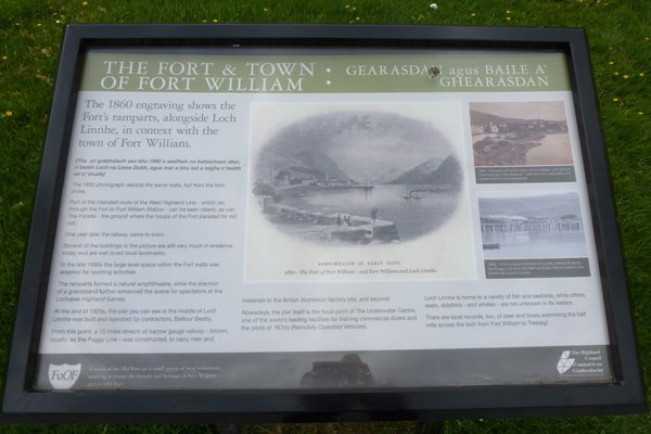 One of the interpretation boards about the Fort