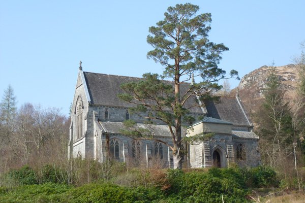 Glenfinnan Church seen from the Glenfinnan Station and Viaduct Walk
