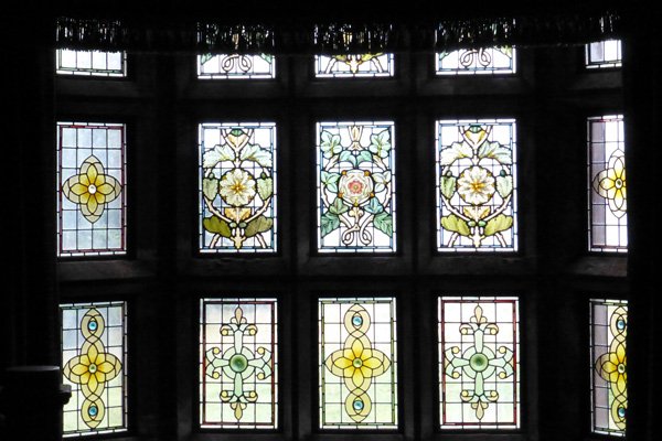 One of the many stained glass windows in Kinloch Castle