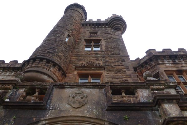The turretted front of Kinloch Castle