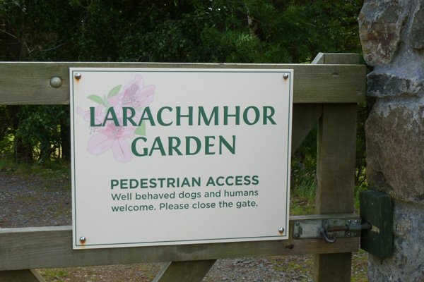 The entrance to Larachmhor Gardens