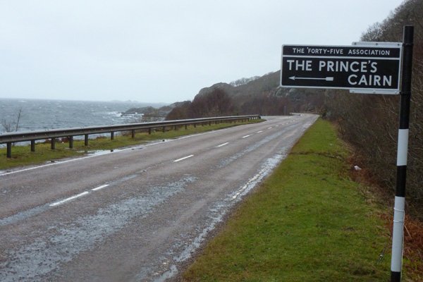 The Prince's Cairn, 1745 Association Sign in more normal times