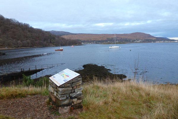 Geopark Board No 5 is siyuated by the passenger ferry terminal at Camusnagaul