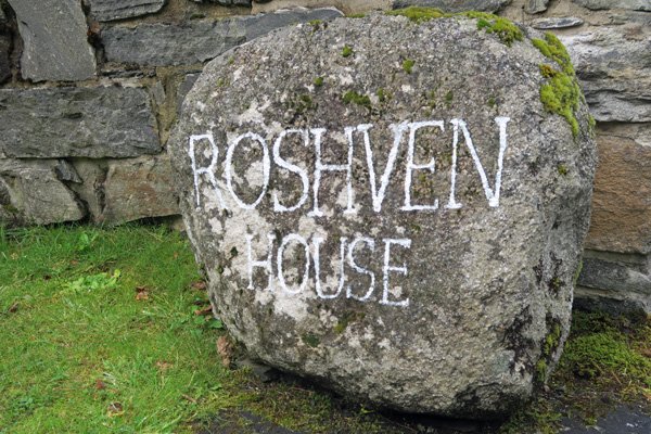Signage at the entrance to Roshven House