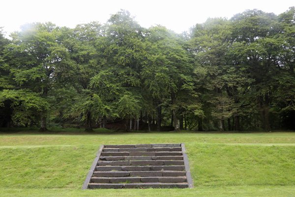 Steps on the lawn at Roshven House
