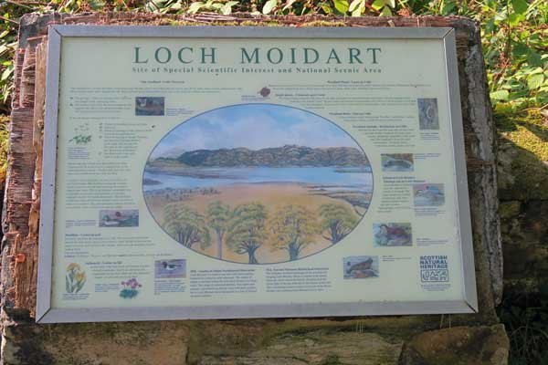 Loch Moidart - Willife Interpretation board