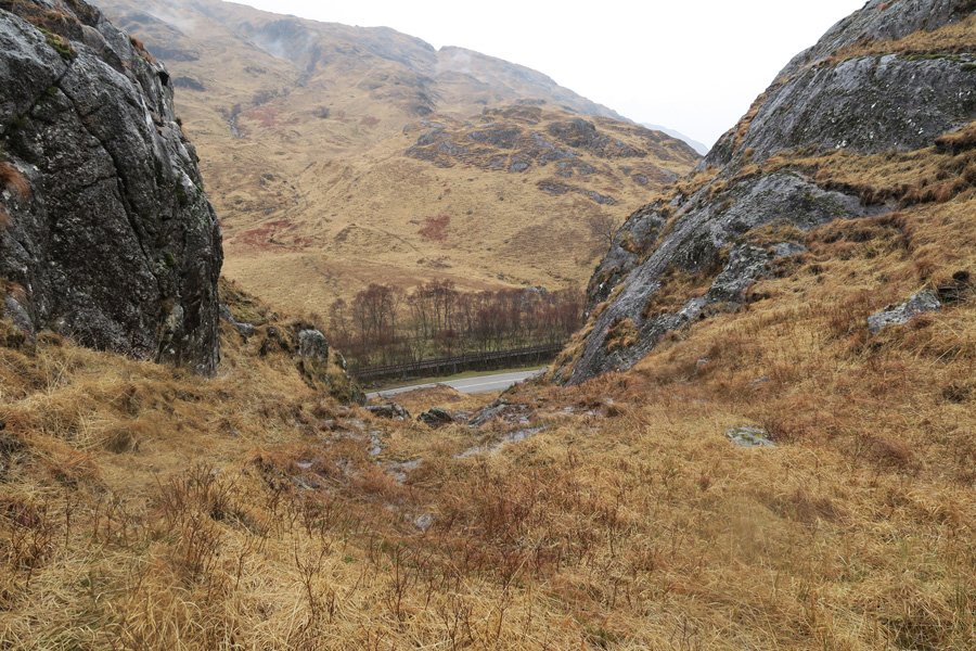 The Muidhe - looking back down from the path to the A831