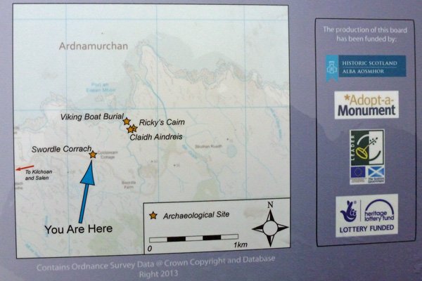 Details from the information board near Swordle Bay