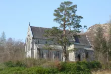 Glenfinnan Church seen from the Glenfinnan Station and Viaduct Walk
