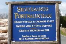 The sign for Silversands camping and caravan site