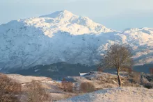 Ben Resipole in winter from Mingarry