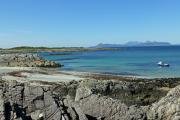 A first view of the beach with Eilean Shona behind.