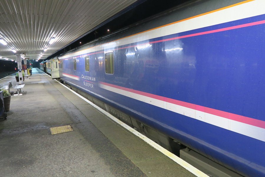 The Caledonian Sleeper - departing Fort William in the evneing