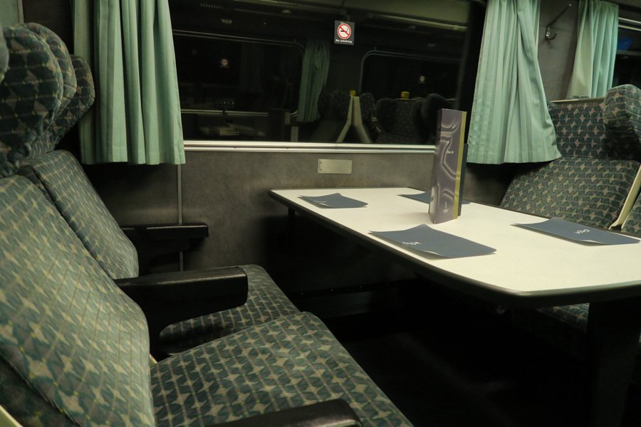 The Caledonian Sleeper - the dining car for Fort William evening departures