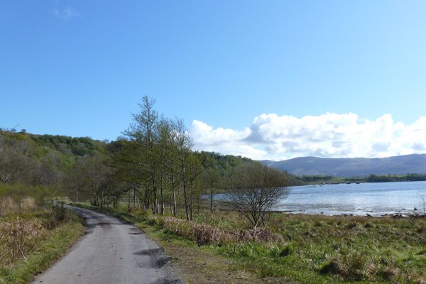 The road near the start of the walk to Ardtornish Castle