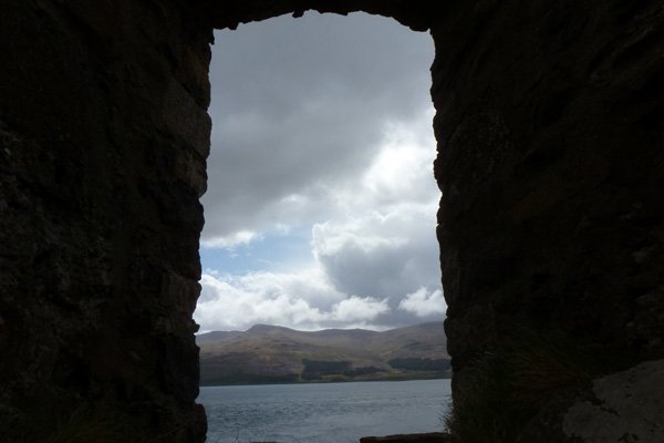 and through the arched window....