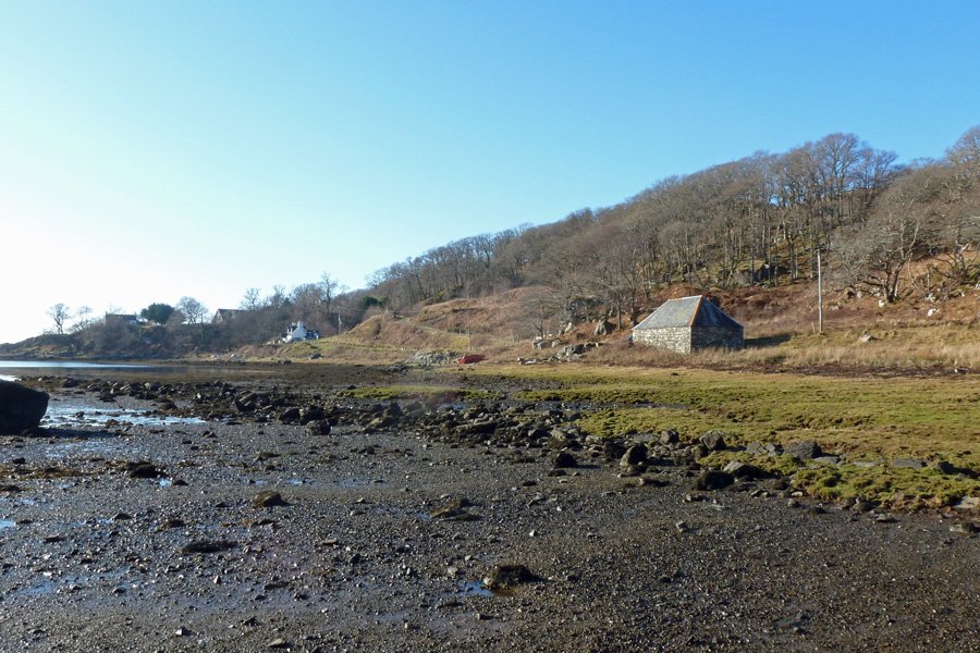 Looking back towards the stone boathouse at Druimindarrach
