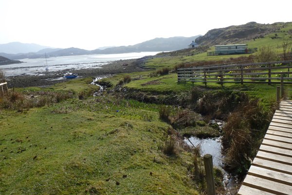The small footbridge near the start of the walk