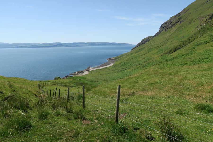 Following the fenceline down to the coast