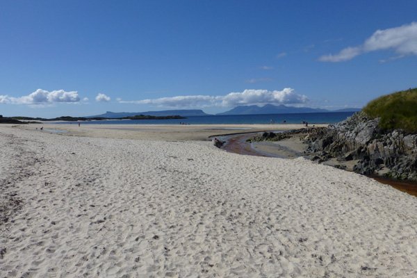 A first sight of the beach at Camusdarach - Ben's beach in the film Local Hero