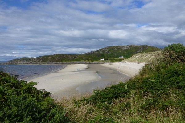 Looking along the beach at Camusdarach