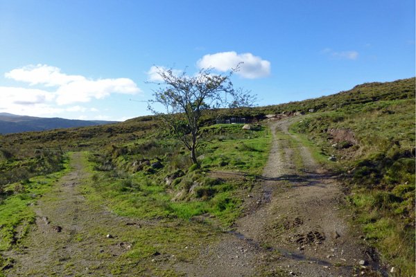 Take the left track up into the hills