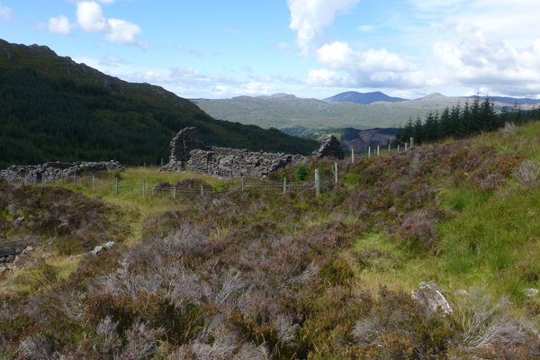 Looking back down over the Corrantee mine buildings
