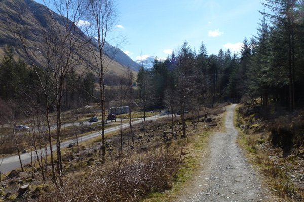 The path passes by the Braveheart Car Park (an alternative starting point)
