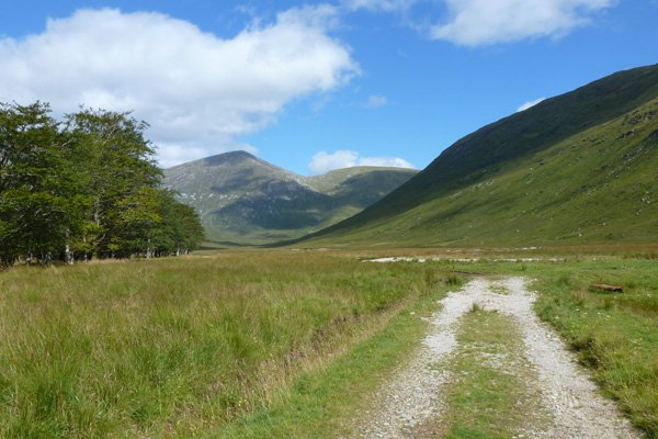 The track is very easy to follow up to the Galmadale Dam