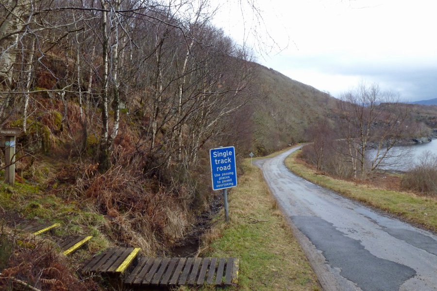 Watch out for otters walking back along the road