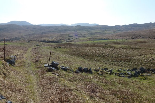 Looking back to the stream before Glendrian village