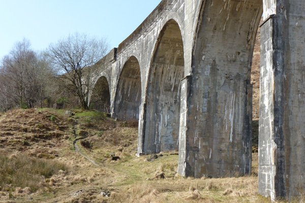 The path up by the side of Glenfinnan viaduct