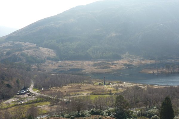 The Glenfinnan monument and National Trust for Scotland visitor centre