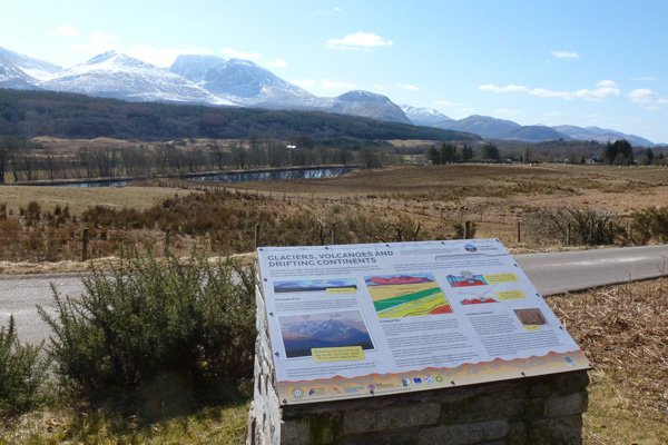 Lochaber Geopark board on Glaciers, Volcanoes and Drifting Continents