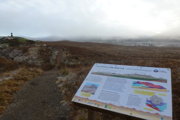 An interpretation board near the start of the walk