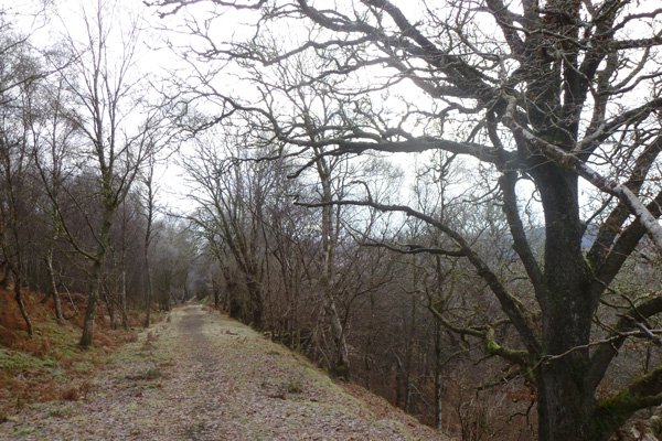 The path follows the disused railway line by The River Spean