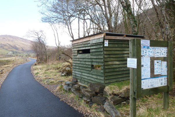 Bird hide affording fine views of the salt marsh and coast