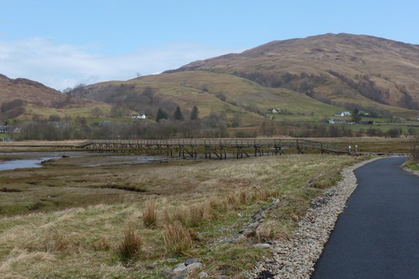 Tarmac path skirting the coastline
