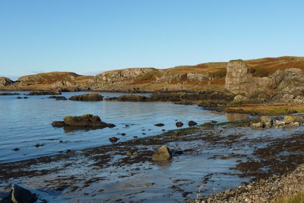 The rocky outcrops and islets of Kilmory beach