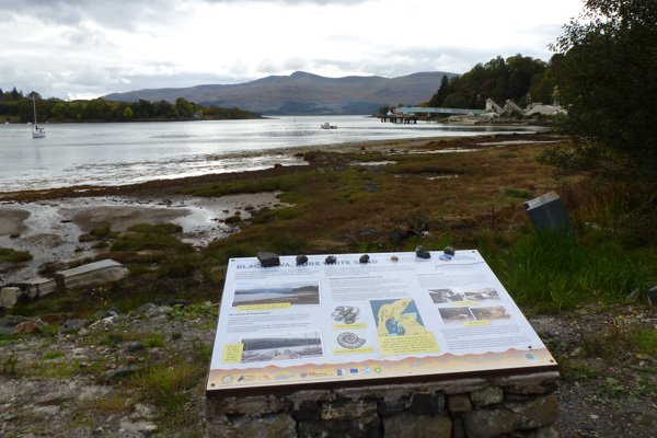 Interpretation board giving details of  the geology of Morvern