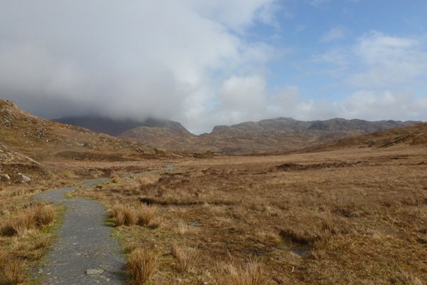 The well surfaced walk from the B8008 to Loch an Nostarie