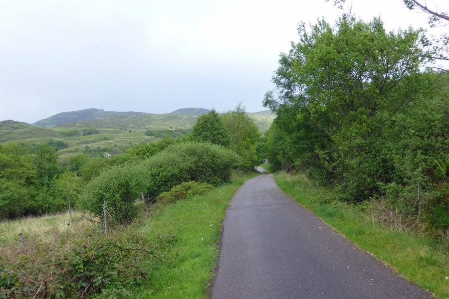 The private road at the start of the walk