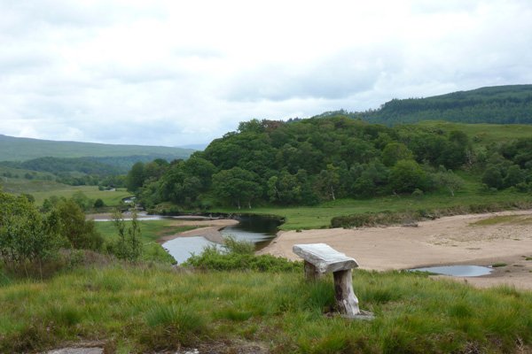 A bench with great views over Loch Arienas