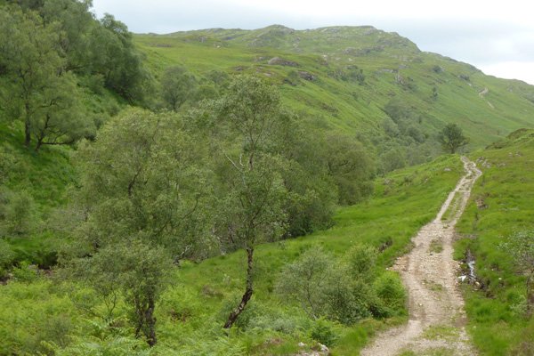 The good track continues on into the hills
