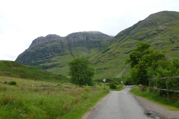 Walk along a minor road for a short section