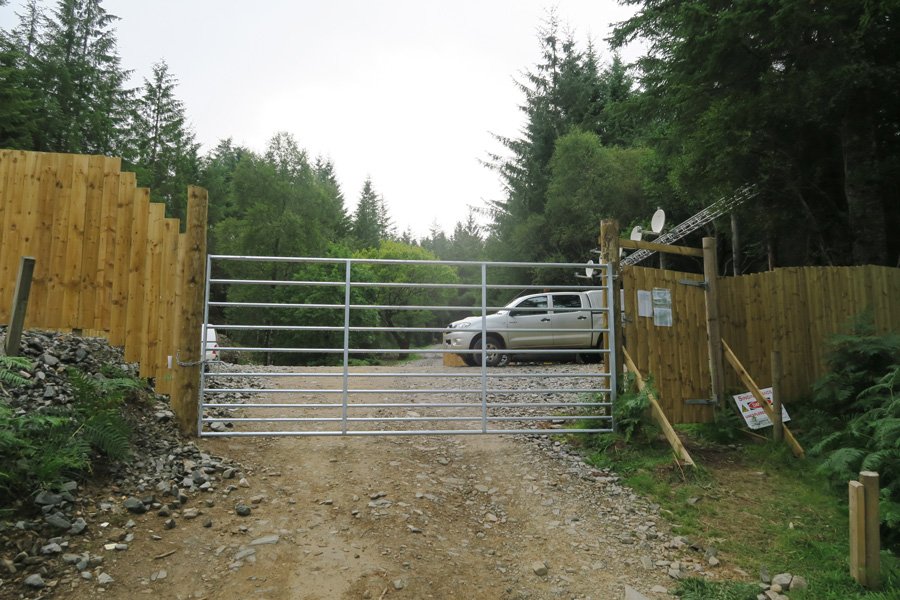 The new gateway to the plantation area - you can use the pedestrian gate if the metal gate is closed.