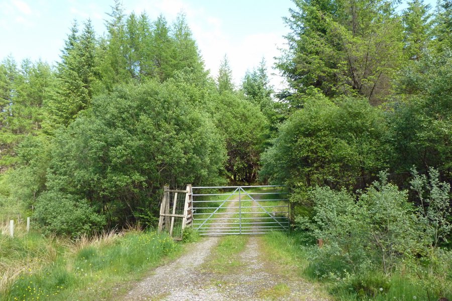 The start of a walk to Claish Moss off the A861 near Acharacle